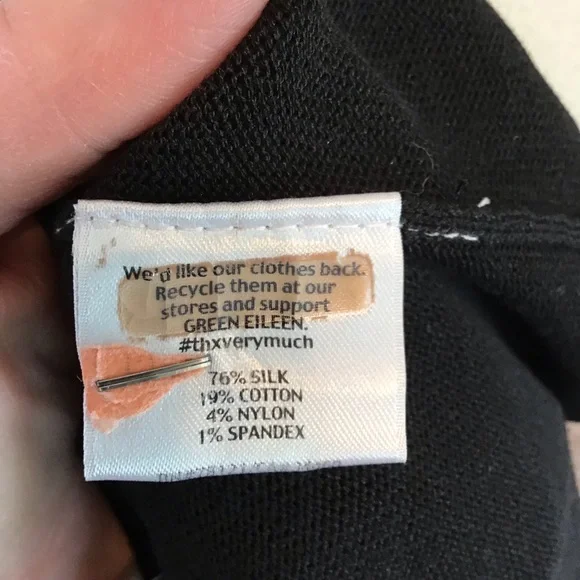 EILEEN FISHER Women's Black Silk Relaxed Long Sleeve Crew Neck Knit Sweater XL - Picture 5 of 5